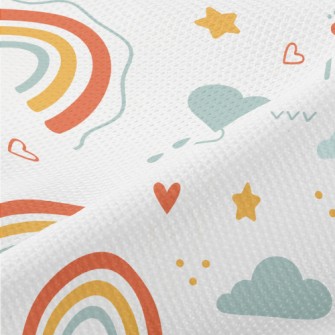 Cute Hand Drawn Rainbow Piqué