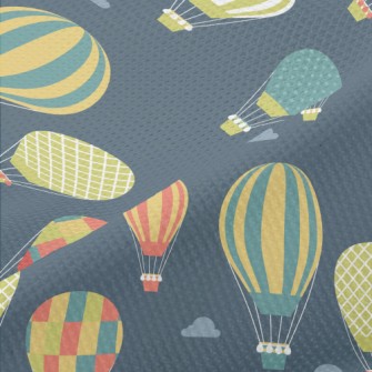Colorful Pattern Hot Air Ballo Piqué