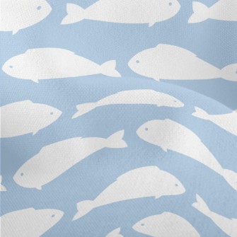 White Fish Silhouette Lightweight Performance Linen