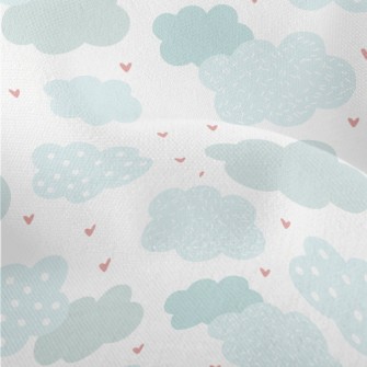 Hand Drawn Clouds And Love Hea Lightweight Performance Linen