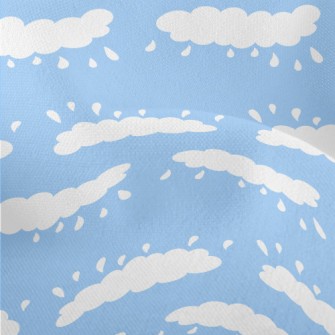 Rainy Day Hand Drawn Doodles Lightweight Performance Linen