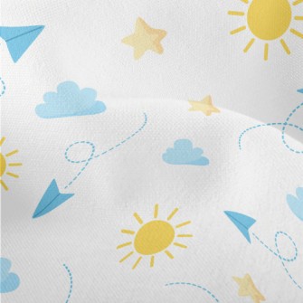 Paper Airplane And Sky Lightweight Performance Linen