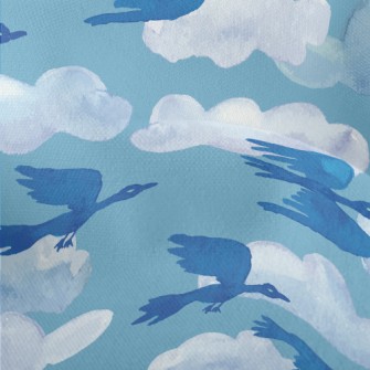 Watercolor Hand Drawn Migrator Lightweight Performance Linen