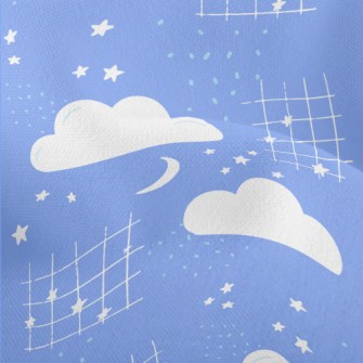 Hand Drawn Stars In The Night  Lightweight Performance Linen