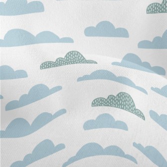 Hand Drawn Pattern Clouds Lightweight Performance Linen