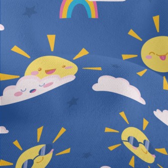 Happy Cartoon Sun Lightweight Performance Linen