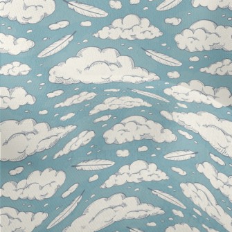 Retro Clouds And Feathers Lightweight Performance Linen