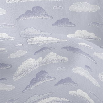 Purple Hand Drawn Clouds Lightweight Performance Linen