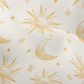 Hand Drawn Sun And Moon Symbol Lightweight Performance Linen