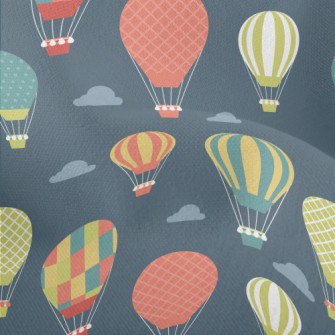 Colorful Pattern Hot Air Ballo Lightweight Performance Linen