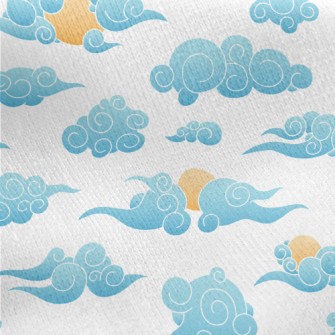 Chinese Cartoon Sky Jersey Backed Fleece