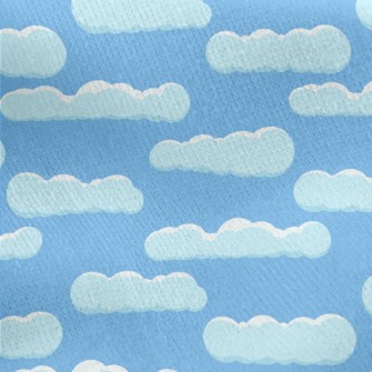 Long Cartoon Cloud Jersey Backed Fleece