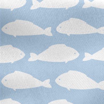 White Fish Silhouette Jersey Backed Fleece