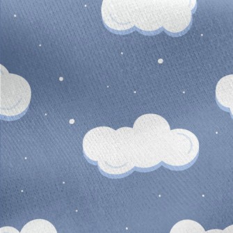 Cartoon Snowy Sky Jersey Backed Fleece