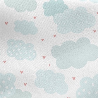 Hand Drawn Clouds And Love Hea Jersey Backed Fleece