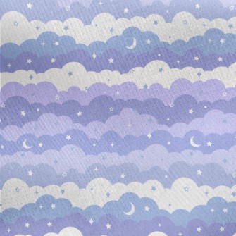 Magic Purple Night Sky Jersey Backed Fleece