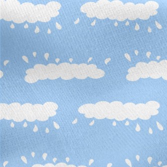 Rainy Day Hand Drawn Doodles Jersey Backed Fleece