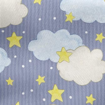 Watercolor Picture Book Starry Jersey Backed Fleece