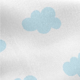 Light Blue Clouds Jersey Backed Fleece