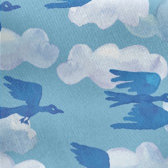 Watercolor Hand Drawn Migrator Jersey Backed Fleece