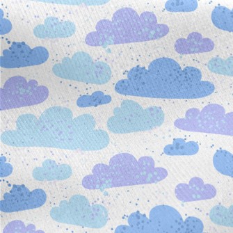 Blue Purple Clouds Jersey Backed Fleece