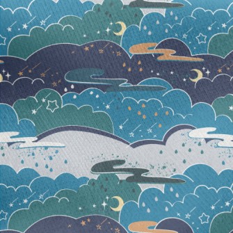 Magic Fairy Tale Night Sky Jersey Backed Fleece
