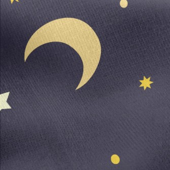 Cartoon Stars And Moon Jersey Backed Fleece