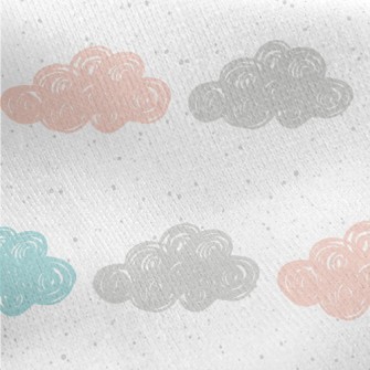 Three Color Cloud Graffiti Jersey Backed Fleece