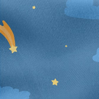 Cute Night Shooting Star Jersey Backed Fleece