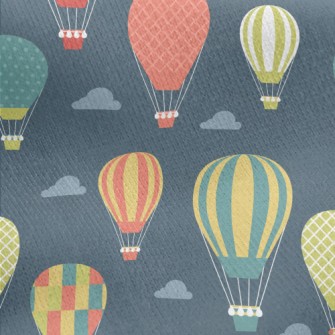 Colorful Pattern Hot Air Ballo Jersey Backed Fleece