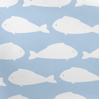 White Fish Silhouette Pongee