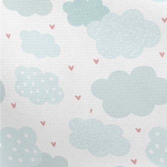 Hand Drawn Clouds And Love Hea Pongee