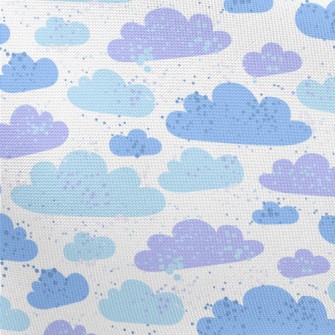 Blue Purple Clouds Pongee