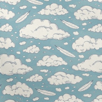 Retro Clouds And Feathers Pongee