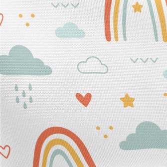 Cute Hand Drawn Rainbow Pongee