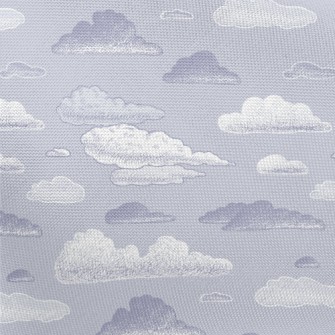 Purple Hand Drawn Clouds Pongee