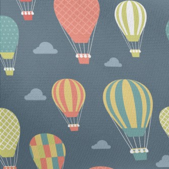 Colorful Pattern Hot Air Ballo Pongee