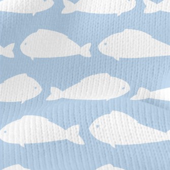 White Fish Silhouette Stretch Jersey