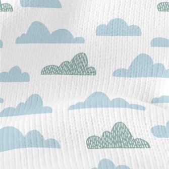 Hand Drawn Pattern Clouds Stretch Jersey