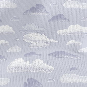 Purple Hand Drawn Clouds Stretch Jersey