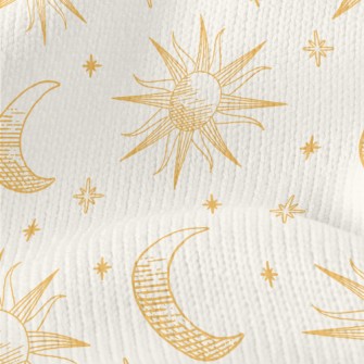 Hand Drawn Sun And Moon Symbol Stretch Jersey