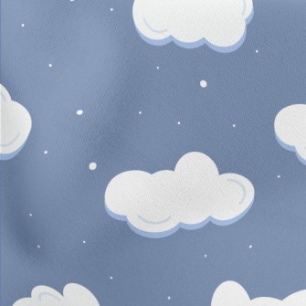 Cartoon Snowy Sky Lightweight Cotton Poplin