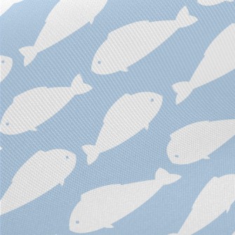 White Fish Silhouette Midweight Cotton Poplin