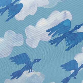 Watercolor Hand Drawn Migrator Midweight Cotton Poplin