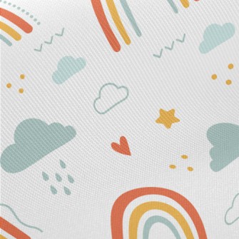 Cute Hand Drawn Rainbow Midweight Cotton Poplin