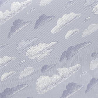 Purple Hand Drawn Clouds Midweight Cotton Poplin
