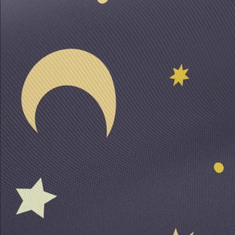 Cartoon Stars And Moon Midweight Cotton Poplin