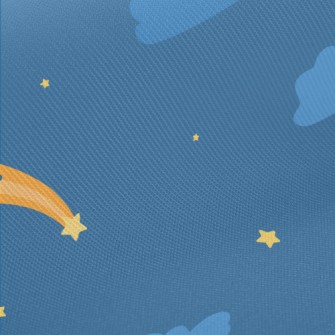 Cute Night Shooting Star Midweight Cotton Poplin