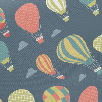 Colorful Pattern Hot Air Ballo Midweight Cotton Poplin