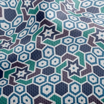 Hexagonal Star Athletic Mesh Flat Back